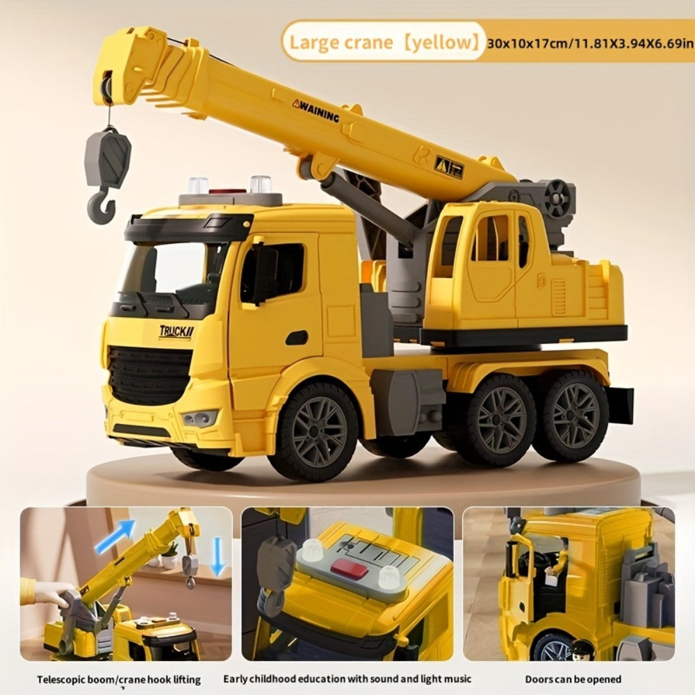 Inertia Crane Truck Toy for Kids - Large Engineering Vehicle with Telescopic Arm, Interactive Track & Double Doors — image 3