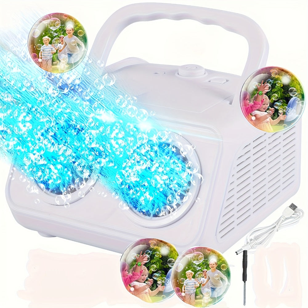 Electric Bubble Maker with 10X Bubble Solution, Dual Fan 20000+ Bubbles Per Minute Machine for Kids — image 1