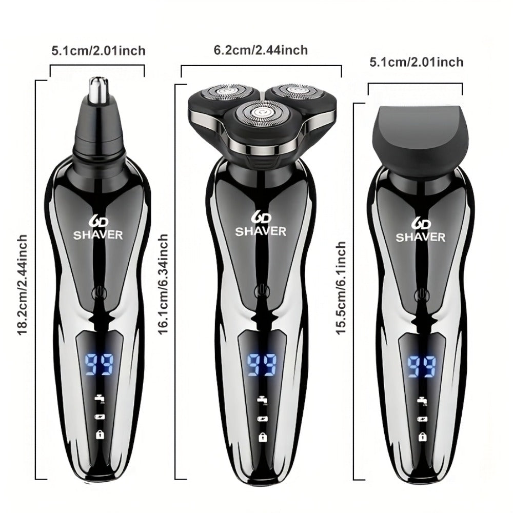 Black Three-Head Rotary Shaver with Digital Display in Standalone, Three-Piece or Four-Piece Sets — image 6
