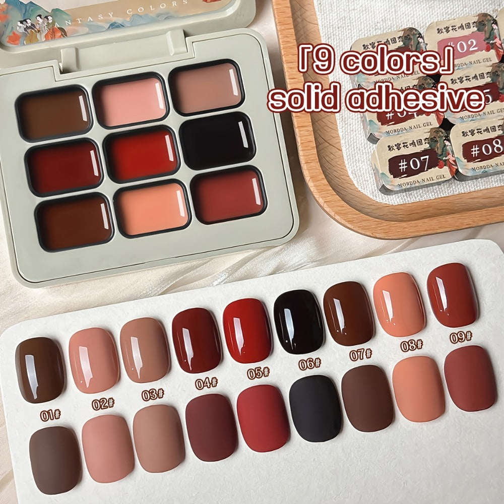 Gel Nail Polish MORDDA 9-Color Autumn Harvest Set with Solid Shades and Included LED Curing Pen for Nail Art — image 8