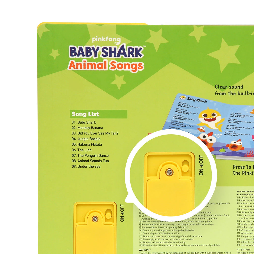Baby Shark Sound Book for Toddlers, Pinkfong 10-Button Interactive Animal Songs Sing-Along Nursery Rhymes Learning Book Kids 