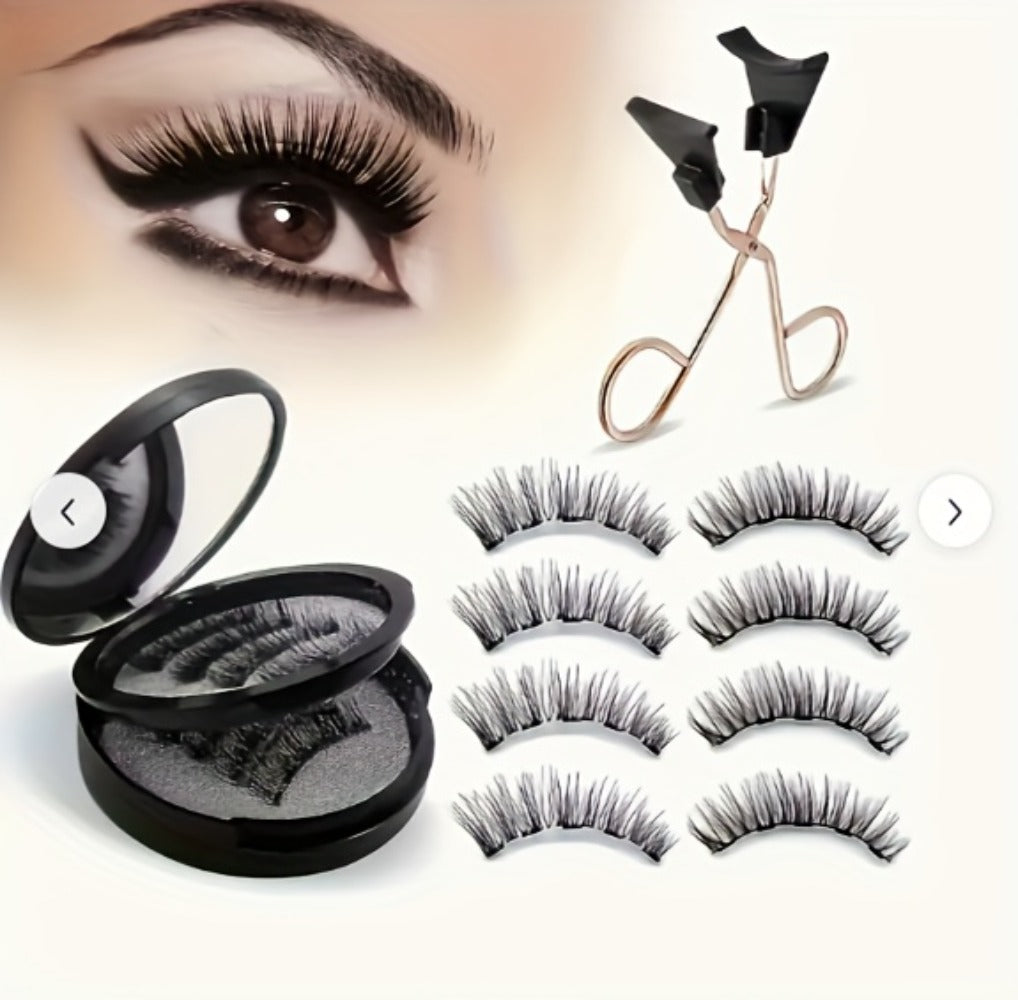 Magnetic False Eyelashes Kit with Eight Pairs, Round Storage Case and Metal Applicator Clip — image 16