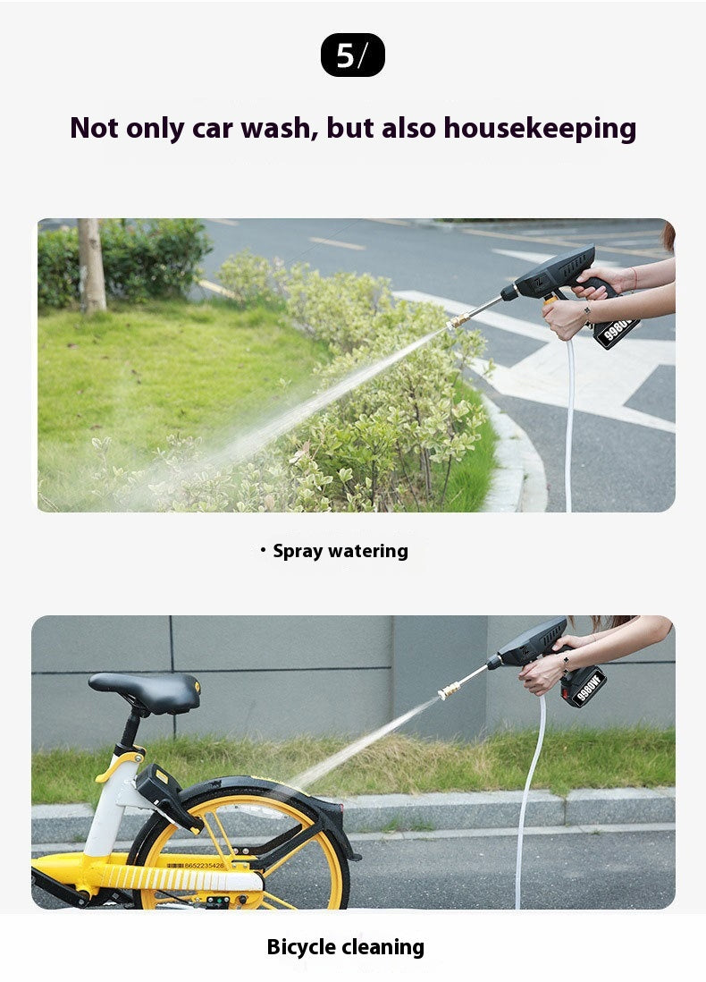Wireless Lithium Battery Car Washing Gun Portable High Voltage