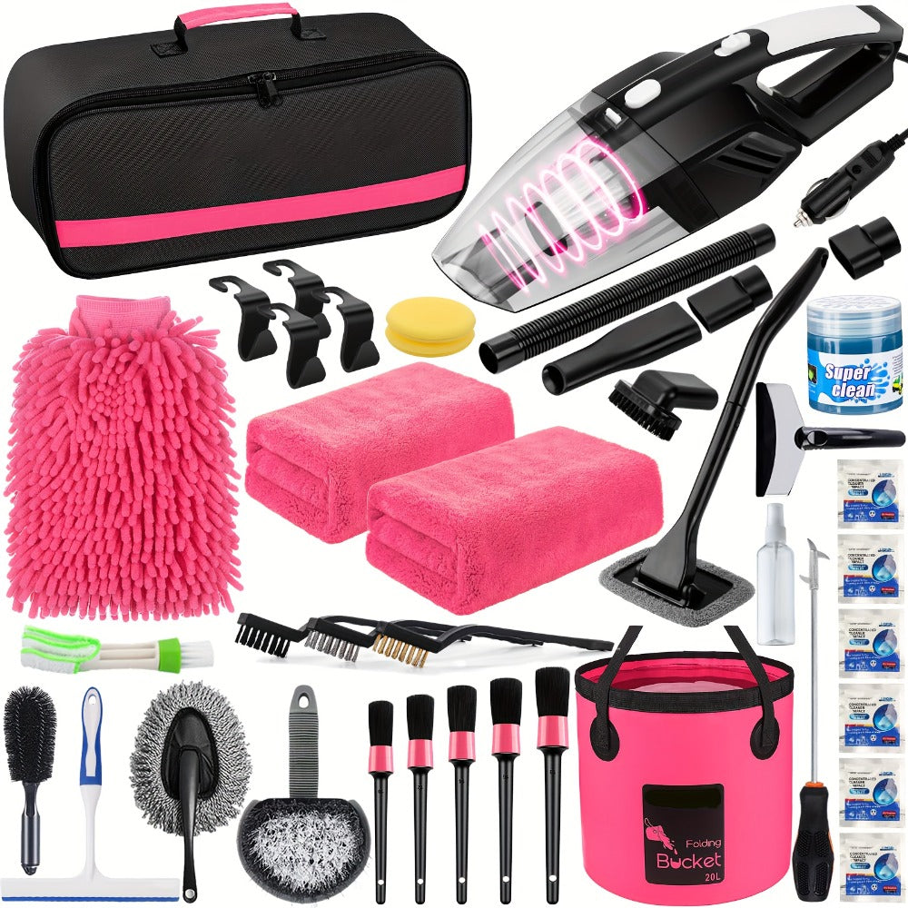 Car Cleaning Kit in 19 or 41-Piece Options with Brushes, Towels, Bucket and Selected Vacuum Tools — image 10