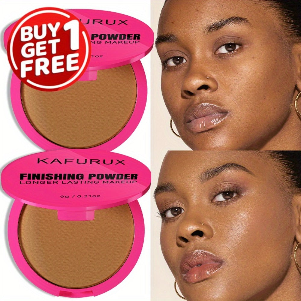 Pressed Powder Foundation 2 Pcs Set Waterproof Sweatproof Lightweight Buildable Coverage, for Makeup, Travel and Everyday Van