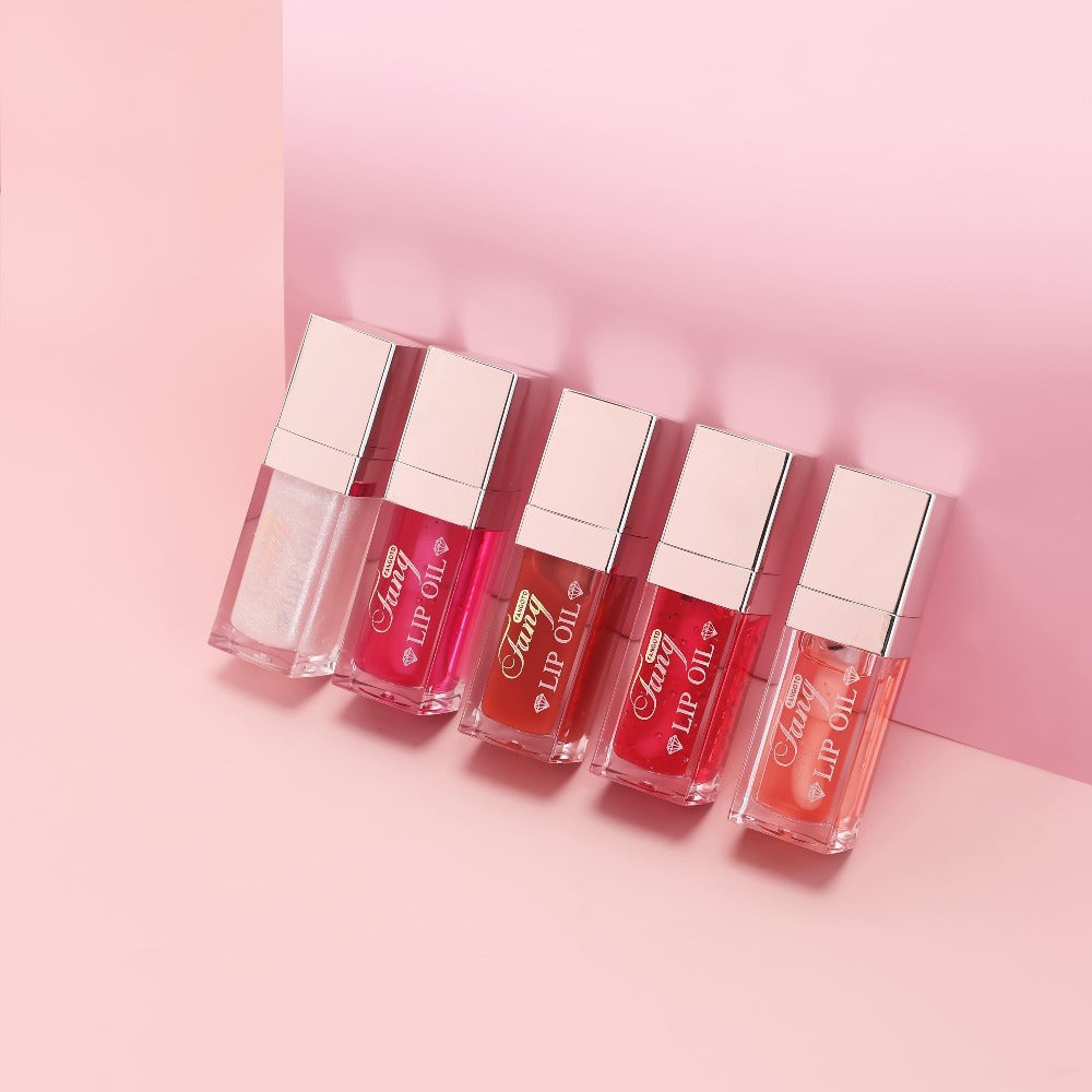 Glossy Lip Oil Set 4 Pack Moisturizing Plumping Transparent Volumizing Lip Treatment Non-Sticky Long-Lasting Lip Gloss Oil fo