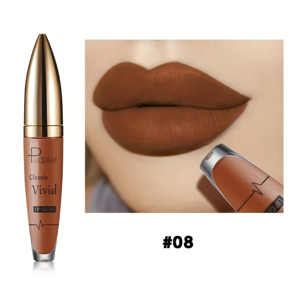 Matte Liquid Lip Color in Seven Numbered Shades with 8.5cm Clear Tube and Pointed Gold Cap — image 12