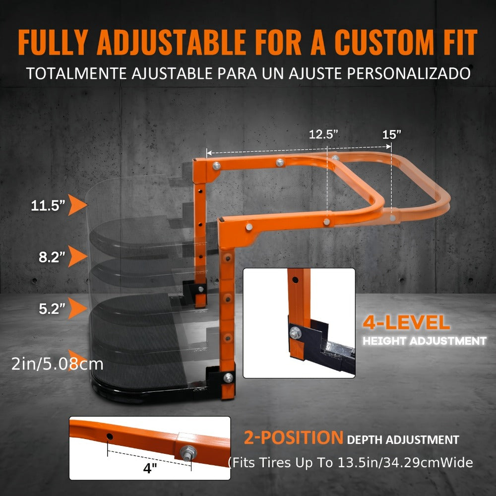 Tire Step Foldable Anti-Slip Thickened – 300 / 500 / 650 lb Capacity Adjustable Height for Truck SUV Trailer Maintenance — im