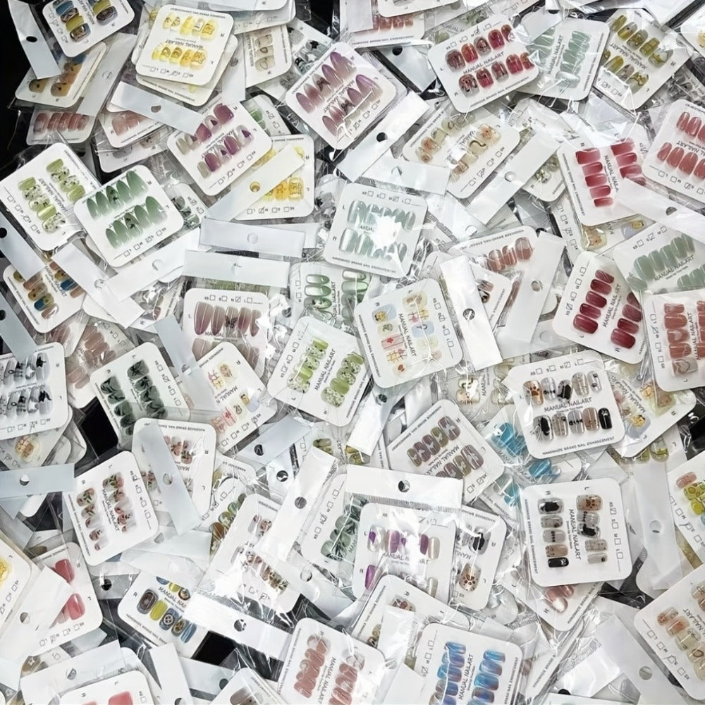 Press On Nails 96-Piece Long Full-Cover Set with Random Assorted Glossy Designs and Multi-Pack Options — image 6