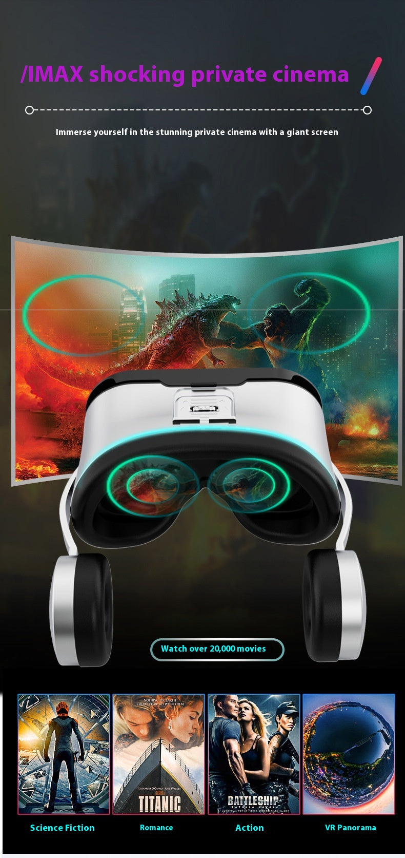 Smart Glasses HD VR Movie Game Bluetooth Headset All-in-one Machine Glasses