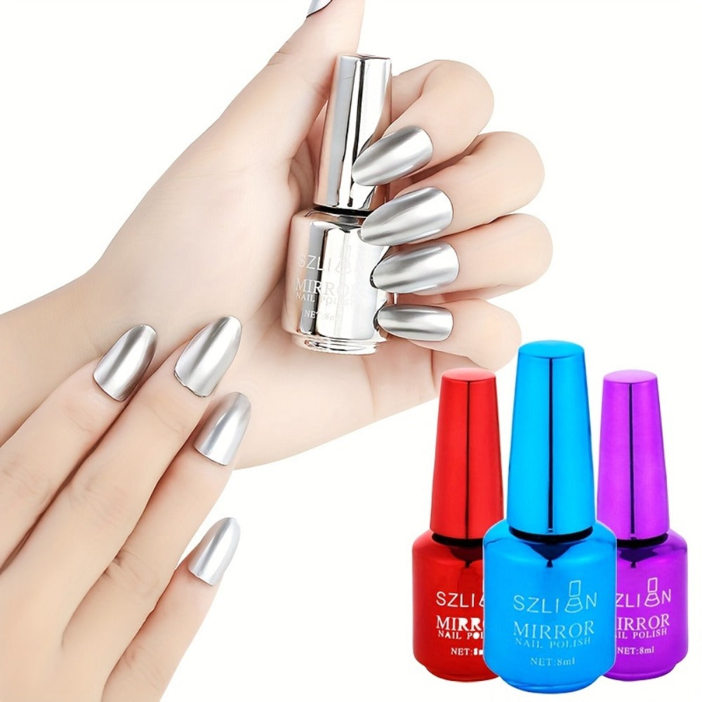 Gel Nail Polish Liner Set with 12 Mirror Chrome Colors and Built-In Thin Art Brushes for Detailed Nail Art — image 5