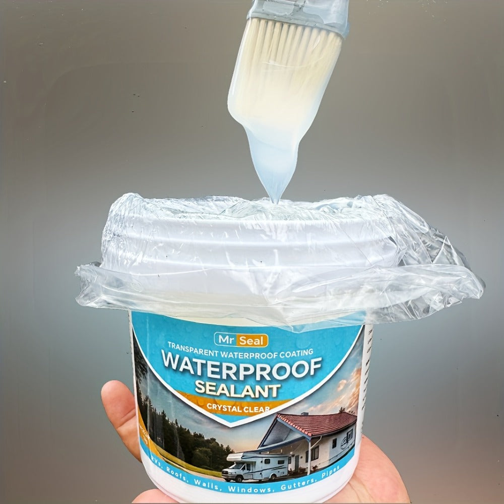 Clear Waterproof Sealant 1000g – Transparent Adhesive for Roof, RV, Wall, Pipe & Tile Leak Repair, Indoor & Outdoor, Includes