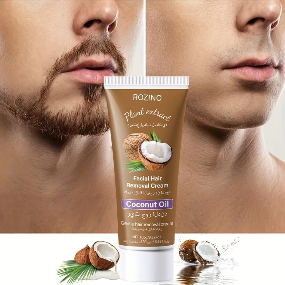 Hair Removal Cream ROZINO 100g Coconut Tube with Carton for Women’s External Body Grooming Routine — image 14