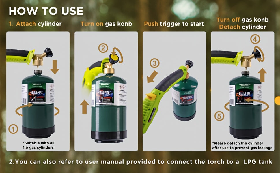 Propane Weed Torch, Flame Weeder Ice Melter Outdoor Roof Driveway for Garden, Patio and Yard Use — image 36
