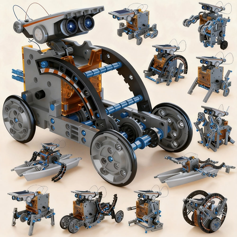12-in-1 Solar Robot Kit for Kids Ages 8-13, Build Your Own Solar Powered Robot, STEM Engineering Building Toy — image 2