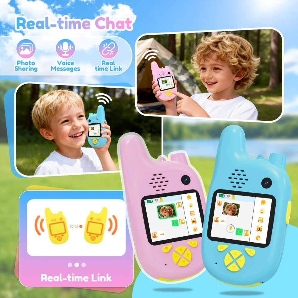 Walkie Talkies, Kids Video 2 Pack Video Call, Voice Changer & Dual Camera, Long Range Outdoor Toy — image 9
