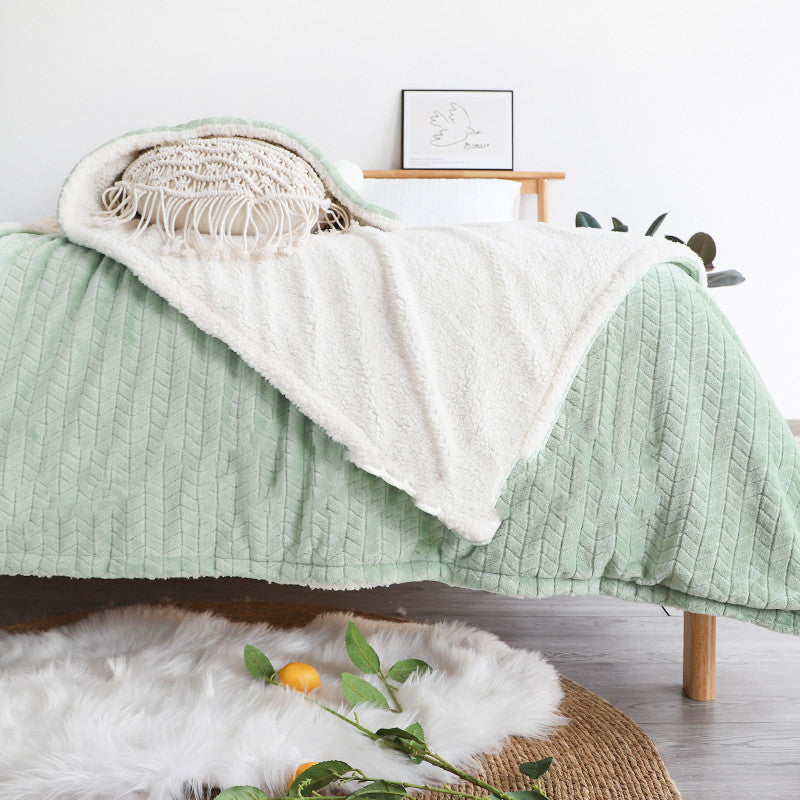 Siesta Blanket Knee Shawl Cover Flannel Thickened Lamb Wool