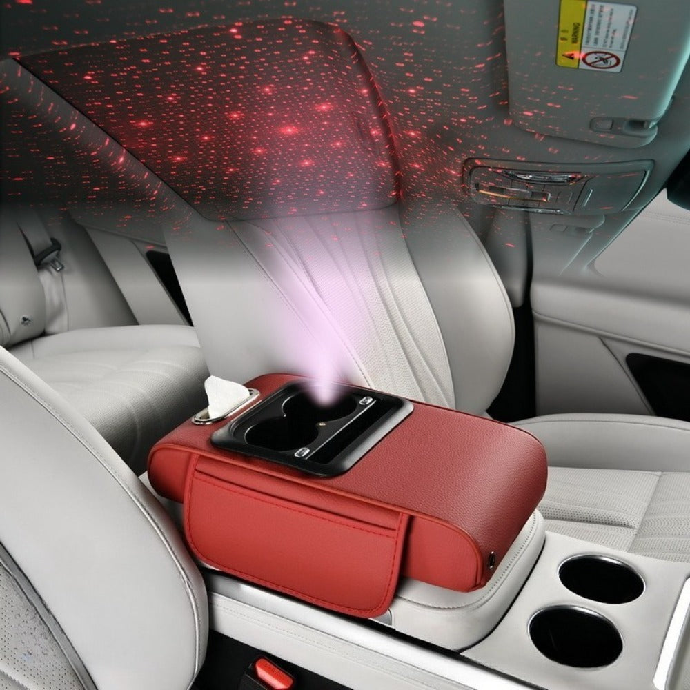 Car Armrest Box Cover Starry Sky Memory Foam Center Console Pad with Type-C USB Charging Port & Storage Pockets — image 20