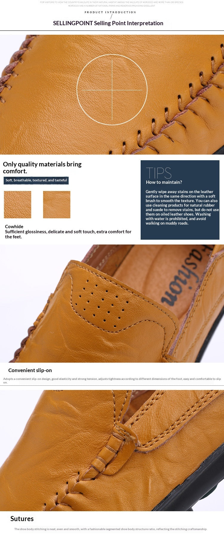 Men's Casual Leather Shoes Lightweight And Versatile British-style Round Toe