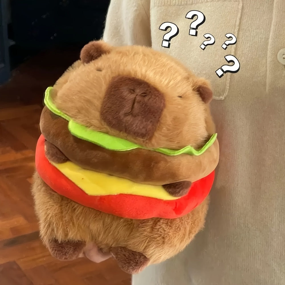 Capybara Plush Stuffed Animal Hamburger Burger Hat Funny Kawaii Plush Toy with the Listed Color, Size or Set Options for Ever