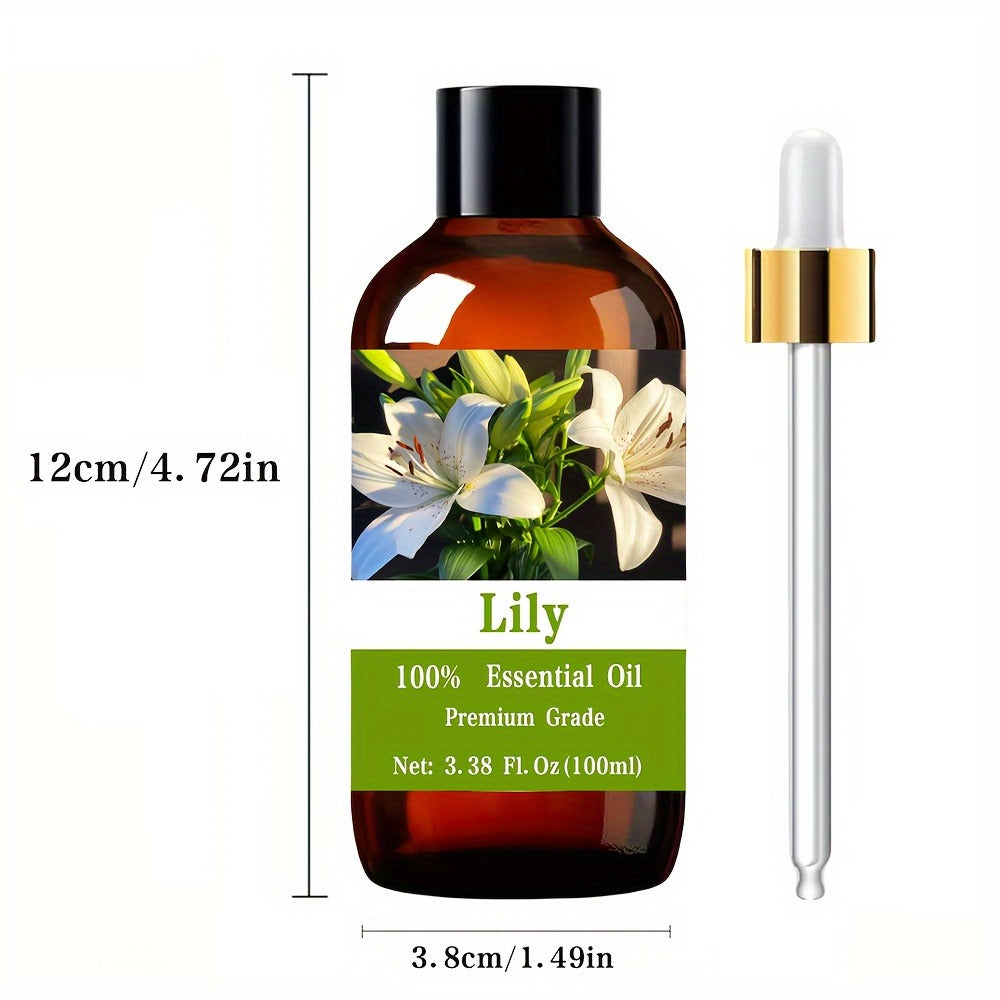 Essential Oil Lily Floral Aroma in 100ml Dropper Bottle for Aromatherapy, Massage and Personal Care — image 5