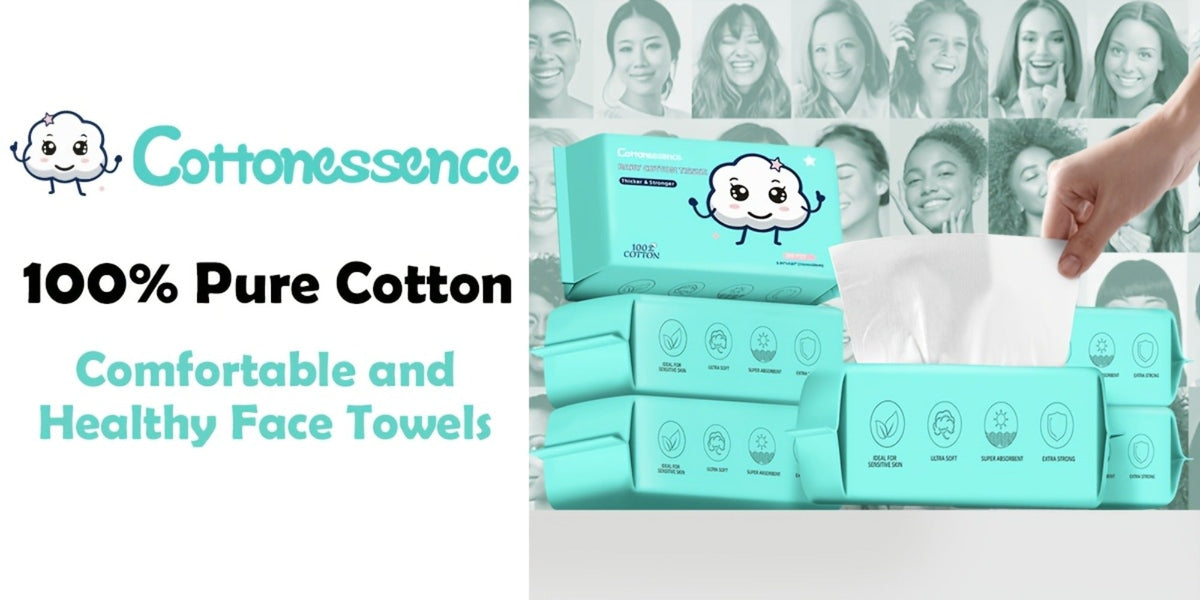 100% Cotton Disposable Face Towels Draw-Style Box 200 400 600 Count, for an Everyday Personal Care Routine — image 10