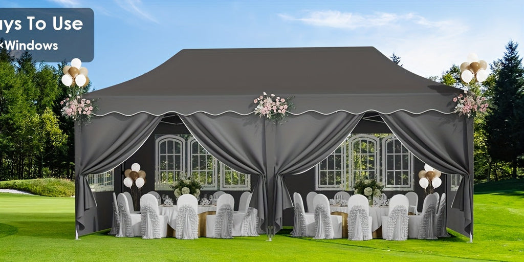 Pop Up Canopy Tent with Sidewalls, Outdoor Party Wedding Backyard for Garden, Patio and Yard Use — image 17