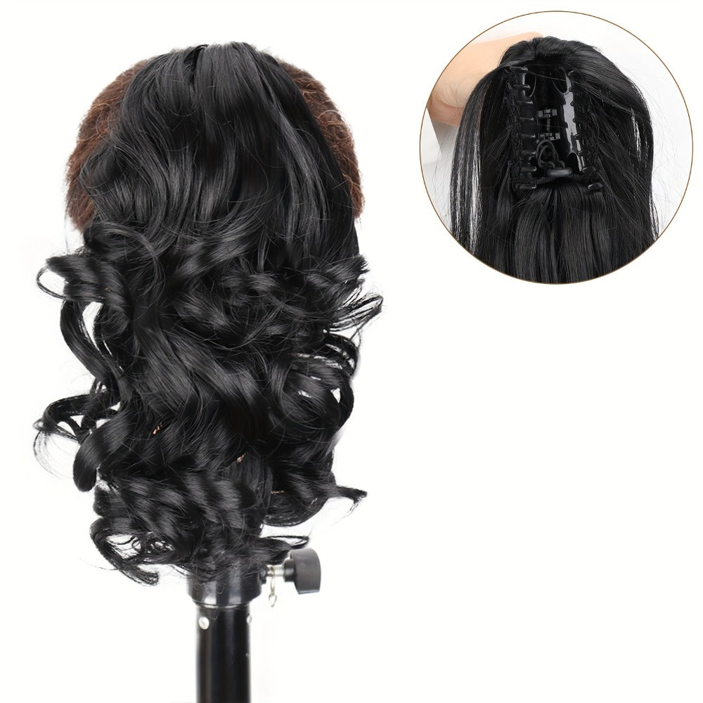 Hair Extensions Curly 8-Inch Synthetic Ponytail with Claw Clip and Eight Dark, Brown and Blonde Colors — image 8