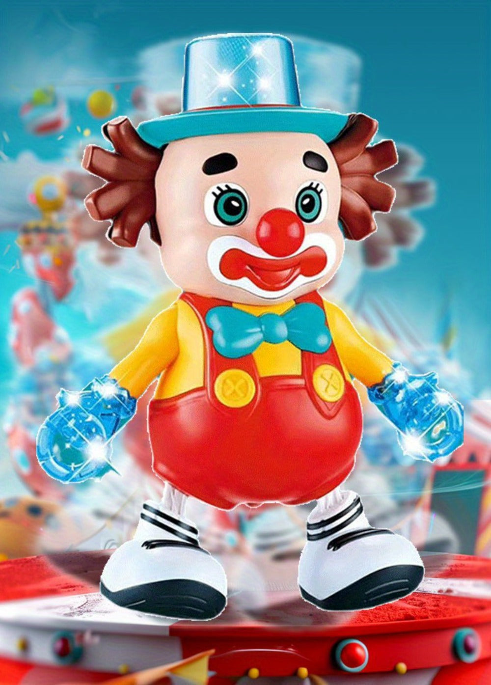 Dancing Clown Toy Doll with Light & Music, Swinging Fidget Toy for Kids Boys & Girls, Funny Weird Halloween Decoration — imag