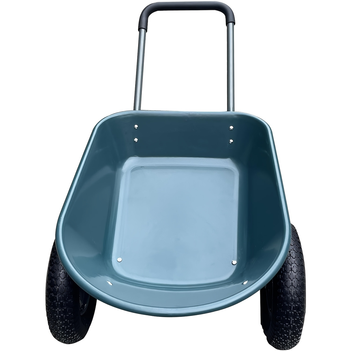 Utility Wagon Poly Bed Steel Frame Dump Cart with Built-in Stand, Towable Wheelbarrow for Garden — image 5