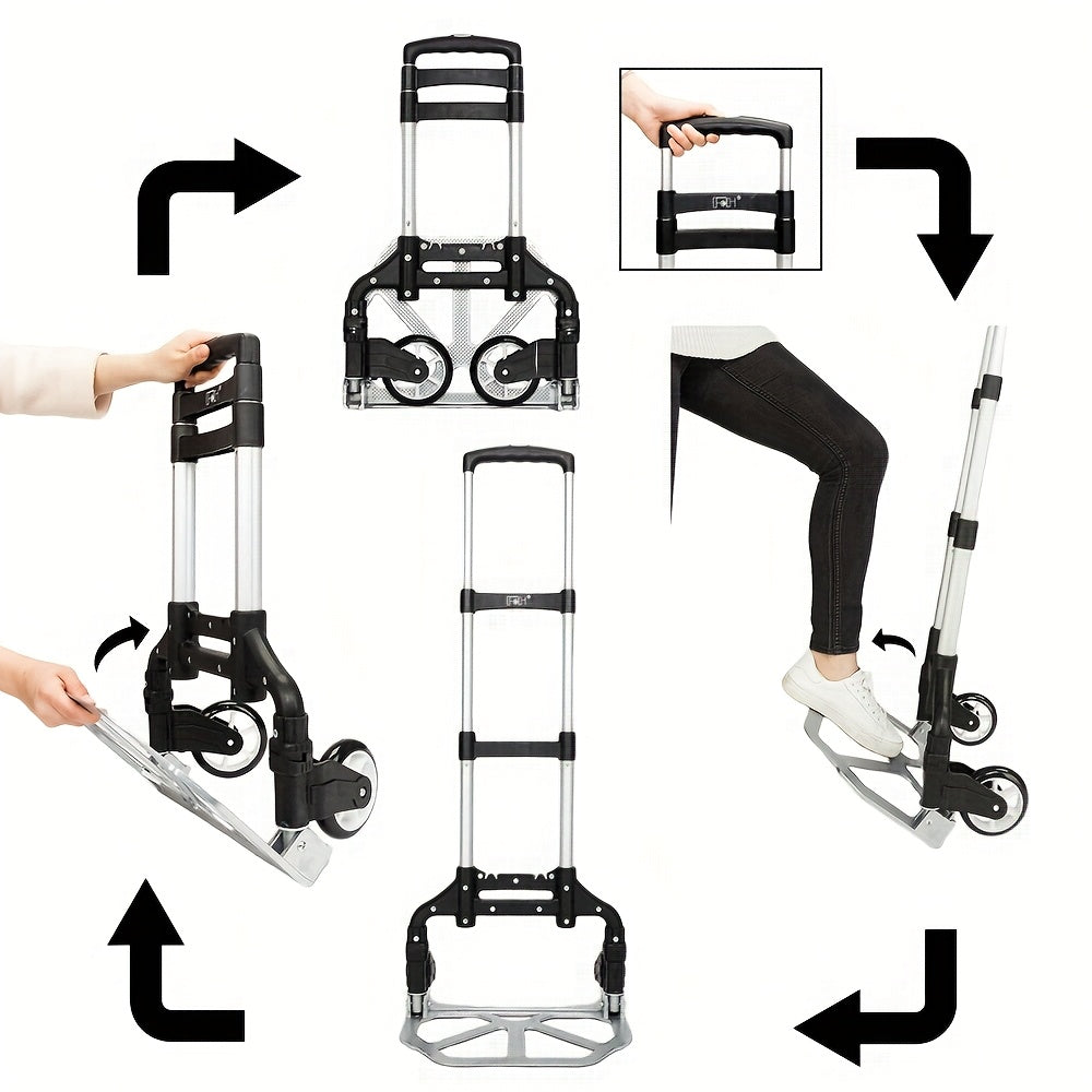 Compact Folding Aluminum Hand Truck with Telescoping Handle, 165 lb Load Label and Four Color Options — image 2