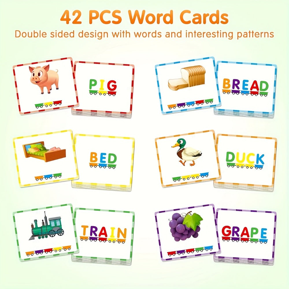 Magnetic Wooden Alphabet Train Set 27PCS ABC Letter Learning Toy with 42 Double-Sided Flash Cards — image 5