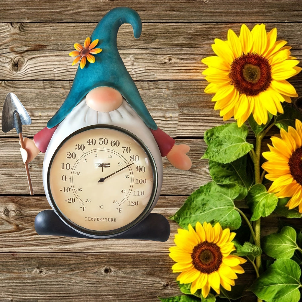 Outdoor Thermometer Metal Gnome | Wall Decor Patio Garden Indoor — image 7