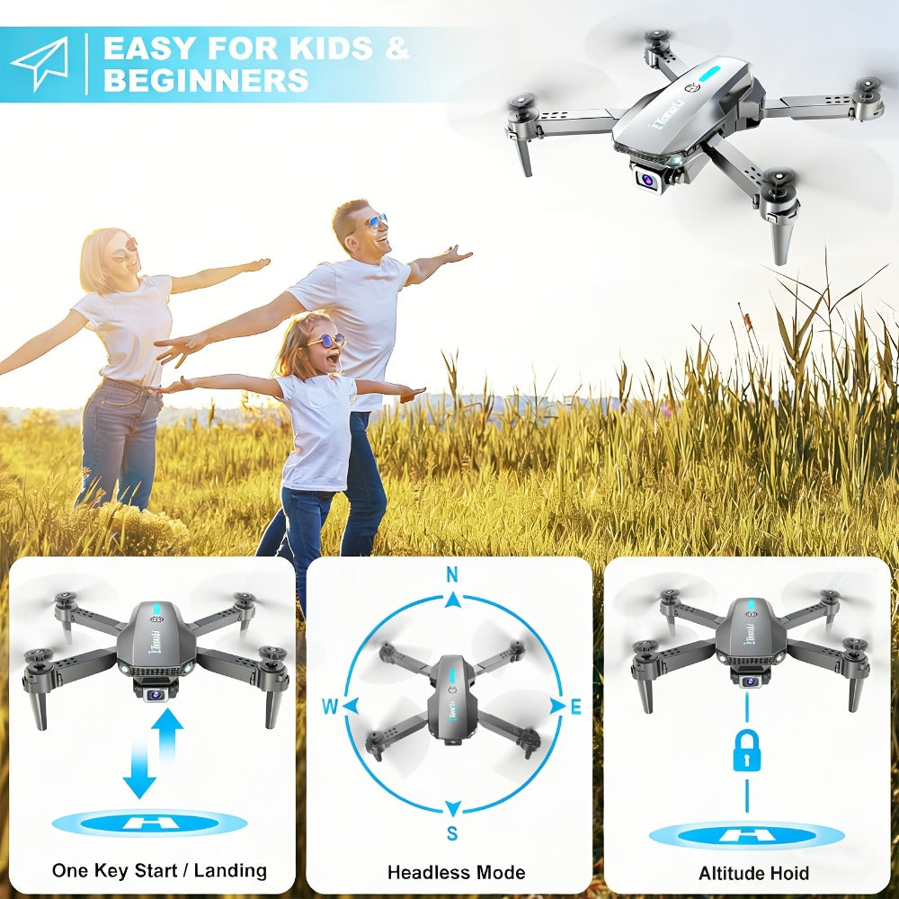Foldable HD Camera Drone Free Storage Bag USB-C Charging 3D Flips Single or Dual Camera Built-in Screen Remote — image 8
