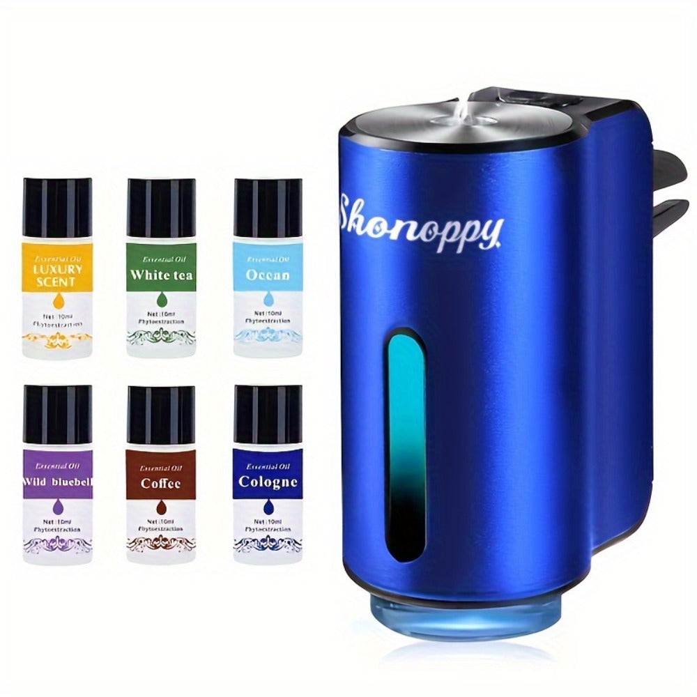 Car Air Freshener Aroma Diffuser with Essential Oils – USB Powered Smart Scent Diffuser for Car, 3/6/10/20 Bottles 0.34oz Ess