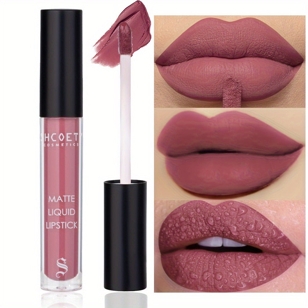 Bear Lip Glaze Set 3 Colors, Cute Bear Packaging Velvet Matte Waterproof Liquid Lipstick in Brown Pink & Red — image 10