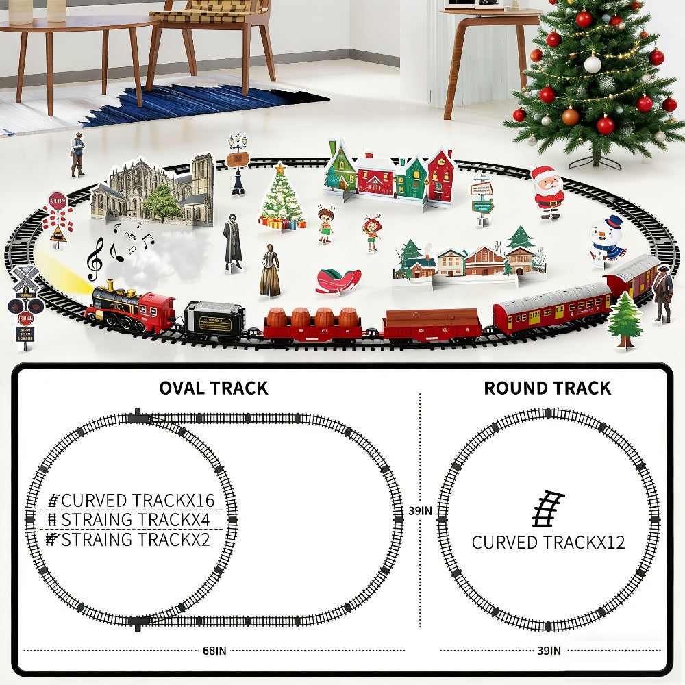 Christmas Train Set for Kids, 43PCS Electric Train Toy with Smoke, Lights & Sound, 6 Cars & 28 Tracks — image 5
