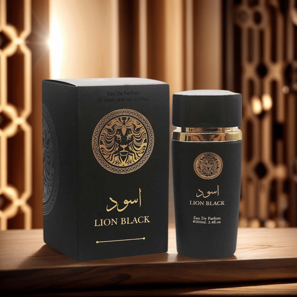 Oriental Perfume for Men Eau de Parfum 3.4oz Lion Black Arabian EDP Spray Long Lasting Bold Masculine Fragrance Oud Inspired 
