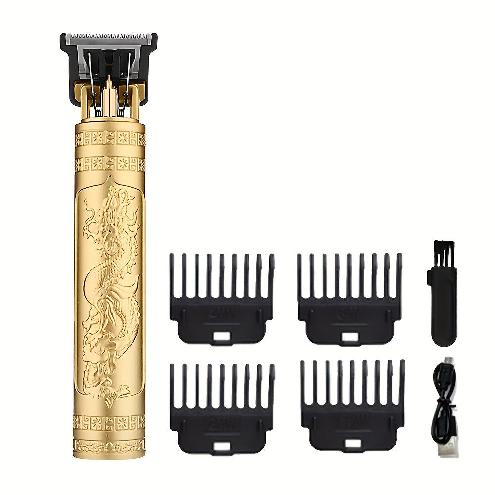 Hair Clipper Set for Men USB Rechargeable – LCD Display Cordless Trimmer, Guide Combs & Cleaning Brushes, Professional Home H