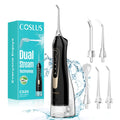 Water Flosser COSLUS CX20 Cordless Oral Irrigator with 300ml Detachable Tank, Five Tips, Rotating Nozzle and Gold Accents — i