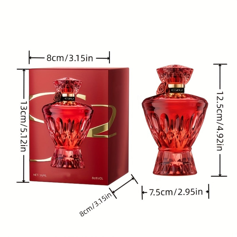 Perfume for Women 75ml in Red Crystal-Rose Bottle with Floral-Woody Source Family for Daily Wear — image 4