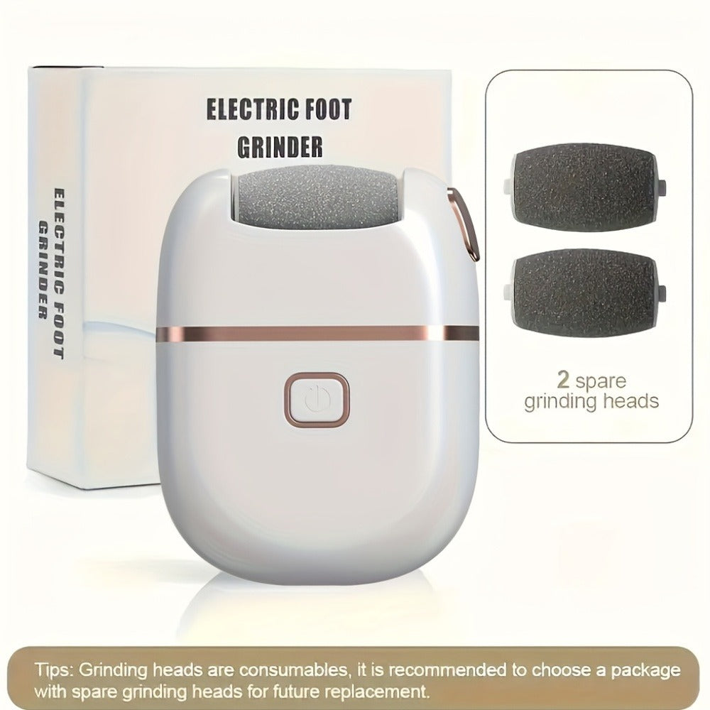 Callus Remover for Feet Electric Rechargeable Foot Grinder with 3 Grinding Heads & 2 Speed Settings – USB Portable Pedicure T