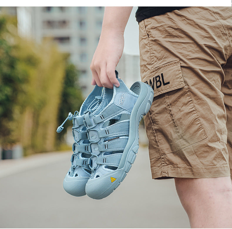 Men's Thick Bottom Toe Cap Beach Upstream Plus Size Outdoor Casual Shoes