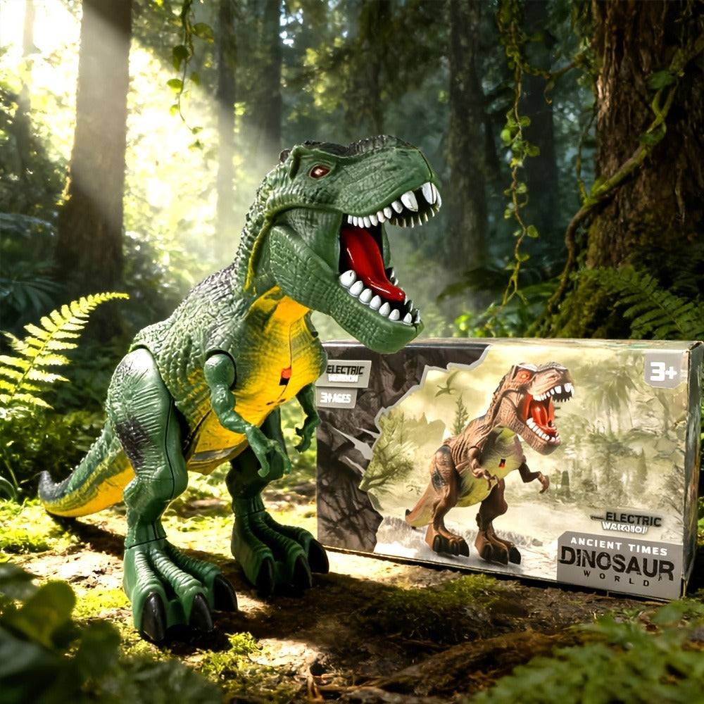 Interactive Dinosaur Toy Set 3 Pack with Walking, Roaring Sound & Lights, Electric T-Rex, Stegosaurus & Brachiosaurus — image