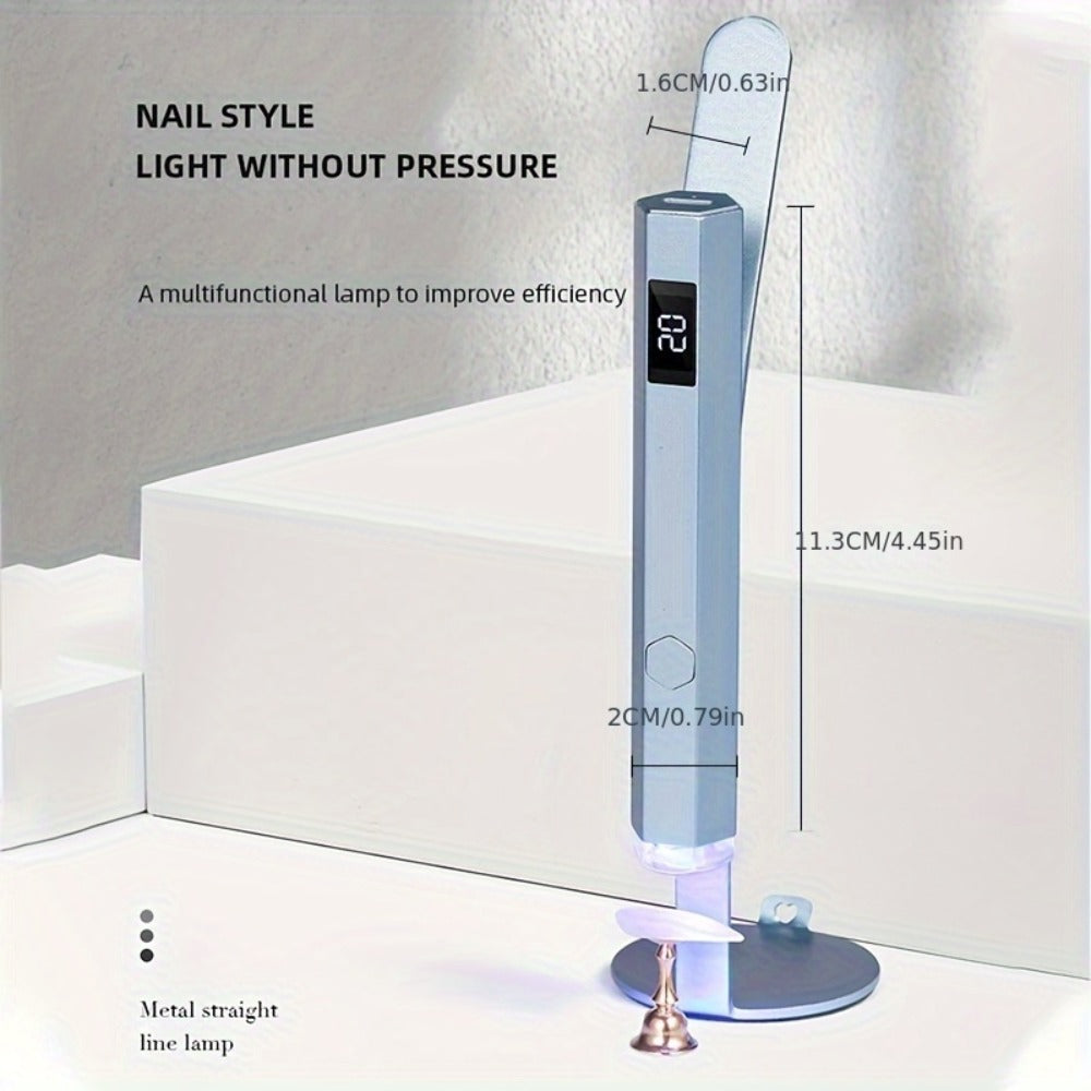 Handheld UV LED Nail Lamp with Magnetic Stand, 20/60s Timer Display, Type-C Port and Five Colors — image 5