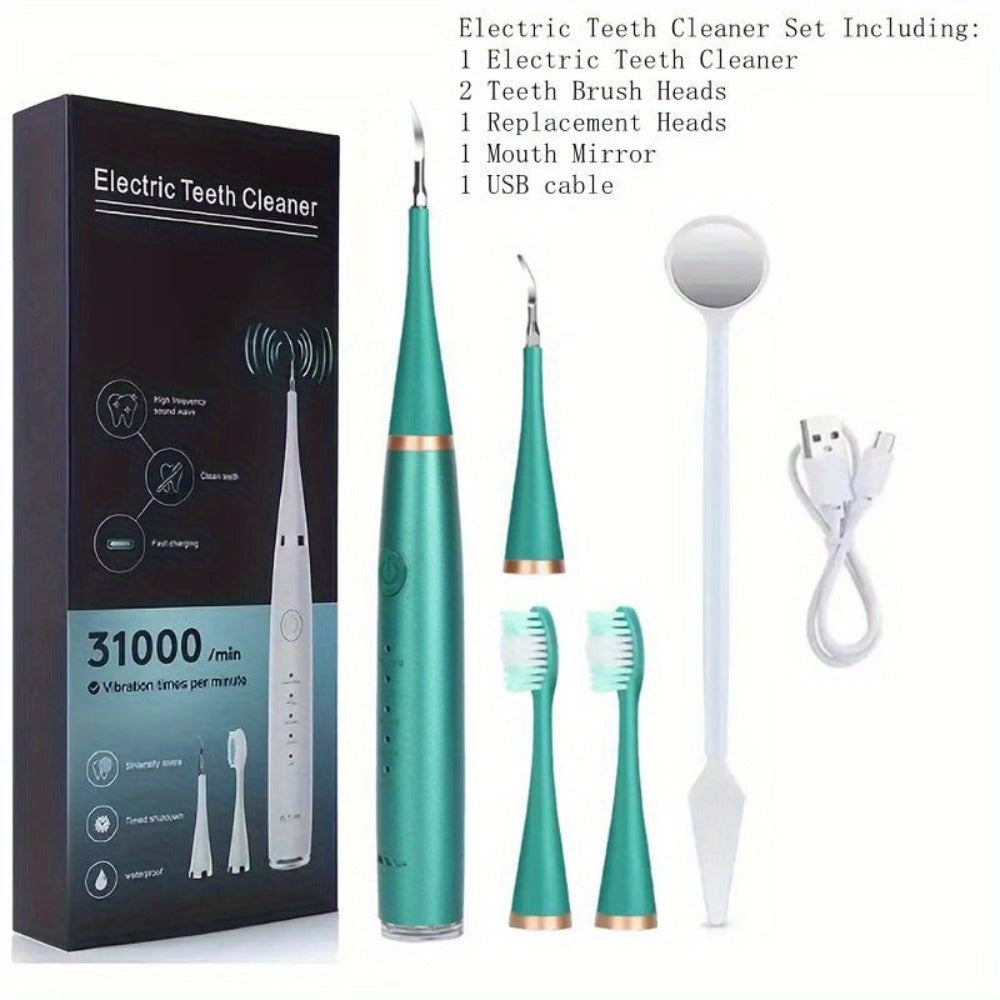 Electric Teeth Cleaner Kit USB Rechargeable, 5 Cleaning Modes Dental Scaler Plaque Tartar Remover Gum Health — image 19