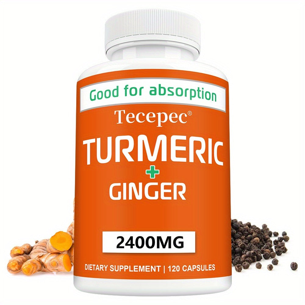 Herbal Supplement with Tecepec Label, Turmeric Ginger and Black Pepper 2400mg Capsules, 120 Count — image 3
