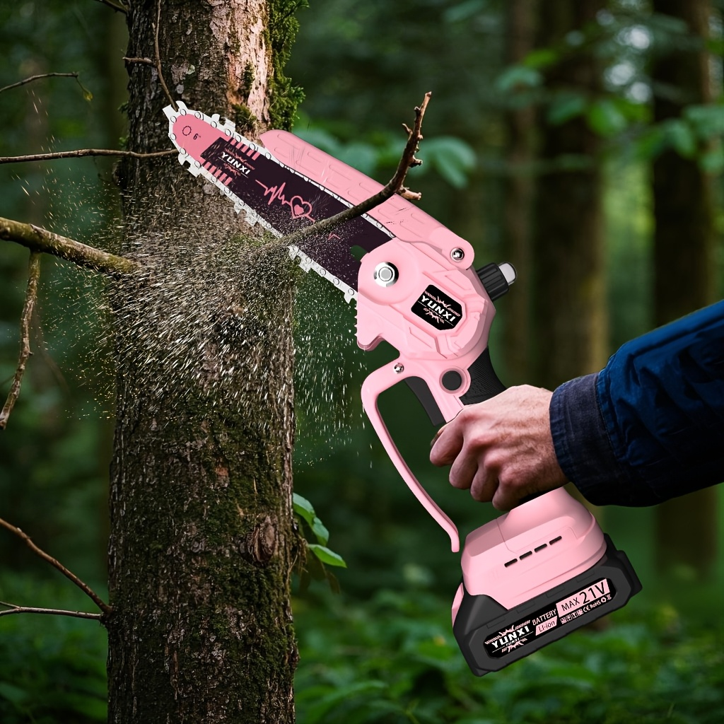 Cordless Electric Pruning Saw Handheld Mini Chainsaw Wireless Portable Tree Branch Cutter with Safety for Garden, Patio and Y