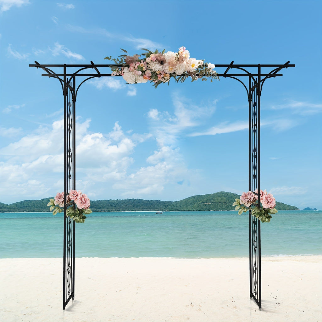 Flat Top Iron Garden Arch 16mm Tube Climbing Rose Trellis for Garden, Patio and Yard Use, with the Listed Configuration — ima