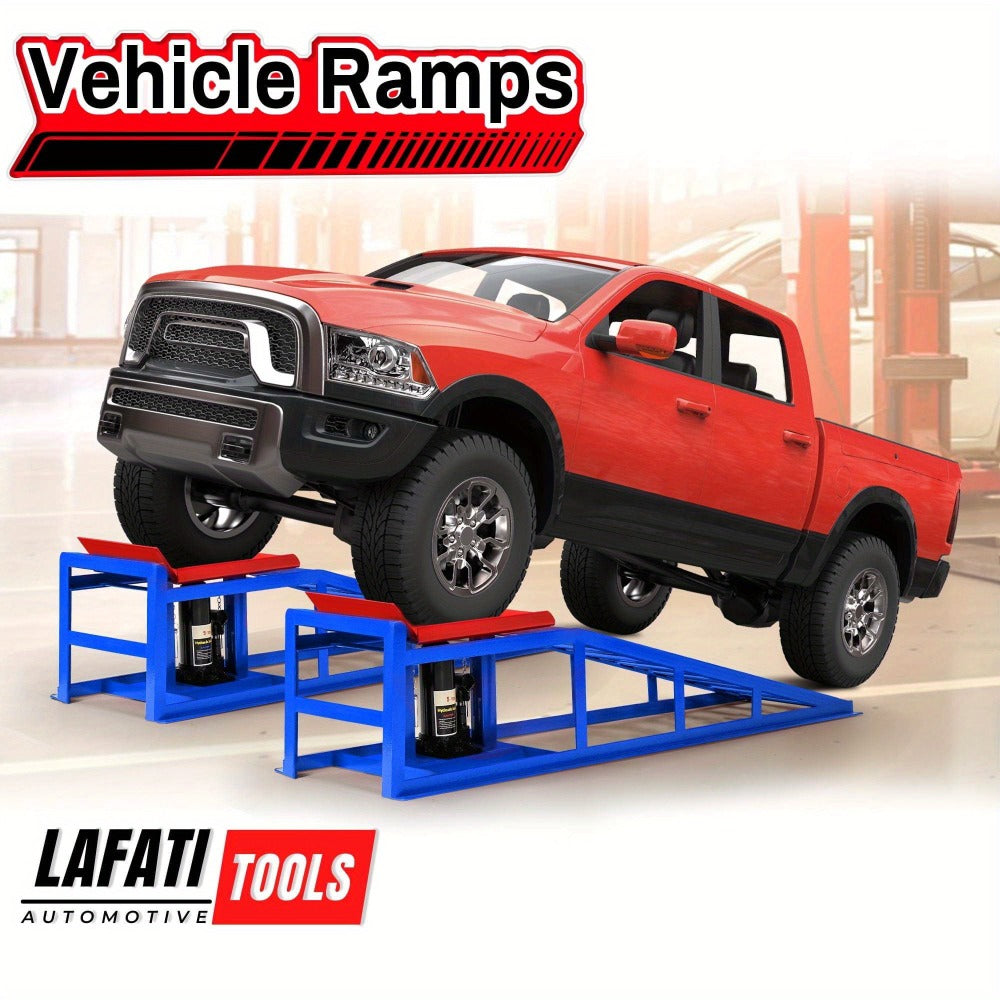 Hydraulic Car Ramps 2-Pack 10000 LB Heavy Duty Vehicle Lift Ramp Adjustable Height 9.84-14.96 Inch for Oil Change Undercarria